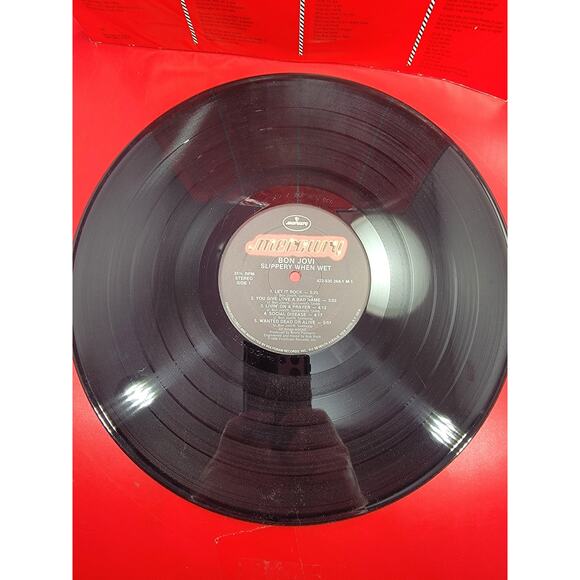 Bon Jovi Slippery When Wet 1986 W/ Hype Sticker Shrink Vinyl Record LP Album - Picture 5 of 6